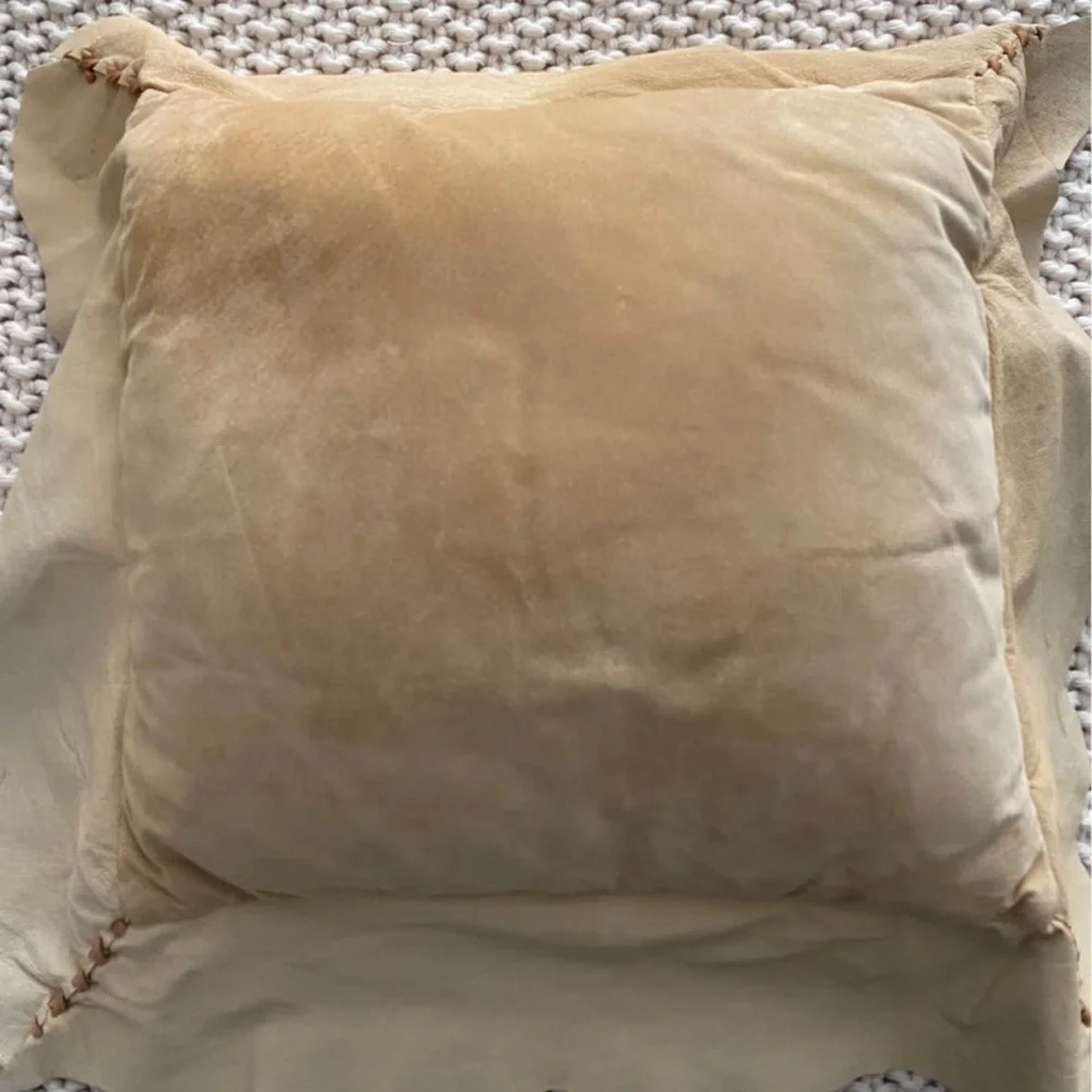 handmade hand painted Native America leather suede pillow indian pony horse OOAK - Picture 8 of 8